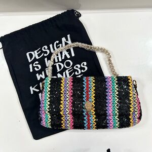 Kurt Geiger Kensington Black Multicolor Sequin Clutch